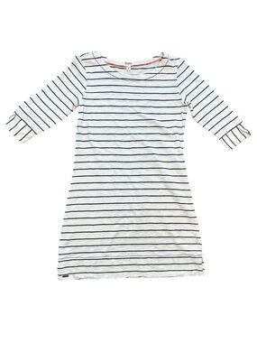 Hatley black & white horizontal striped 3/4 sleeve comfy coastal preppy dress M